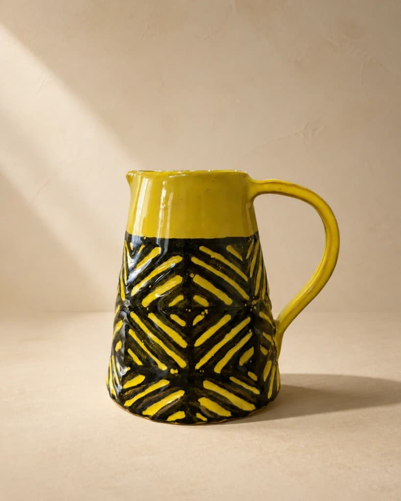 پارچ زرد هندسی